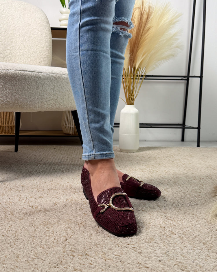 Glitter Bordeaux Loafer
