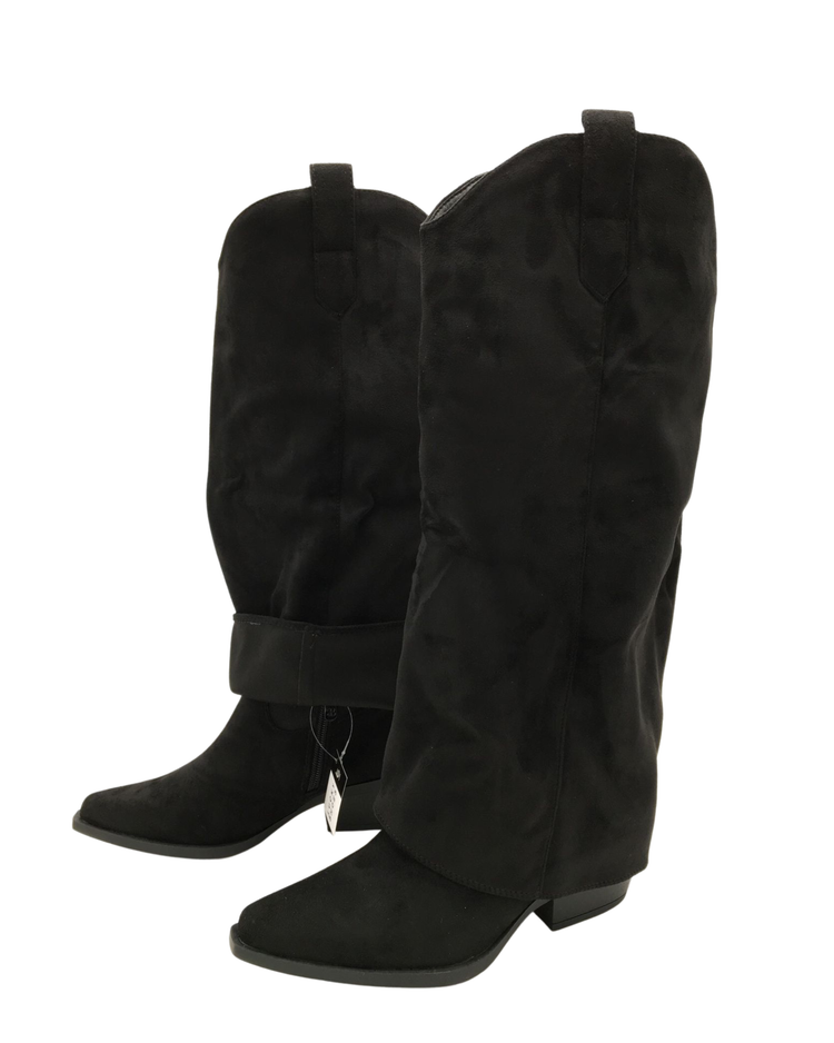 Manouk Fold-over Black Boots