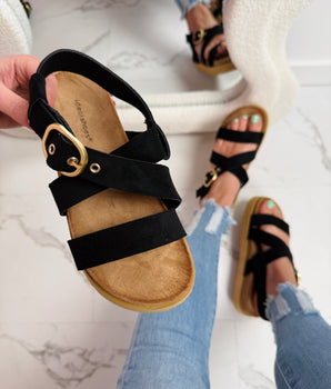 Comfort Black Sandaal