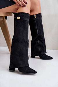 Lock Suedine Black Boots