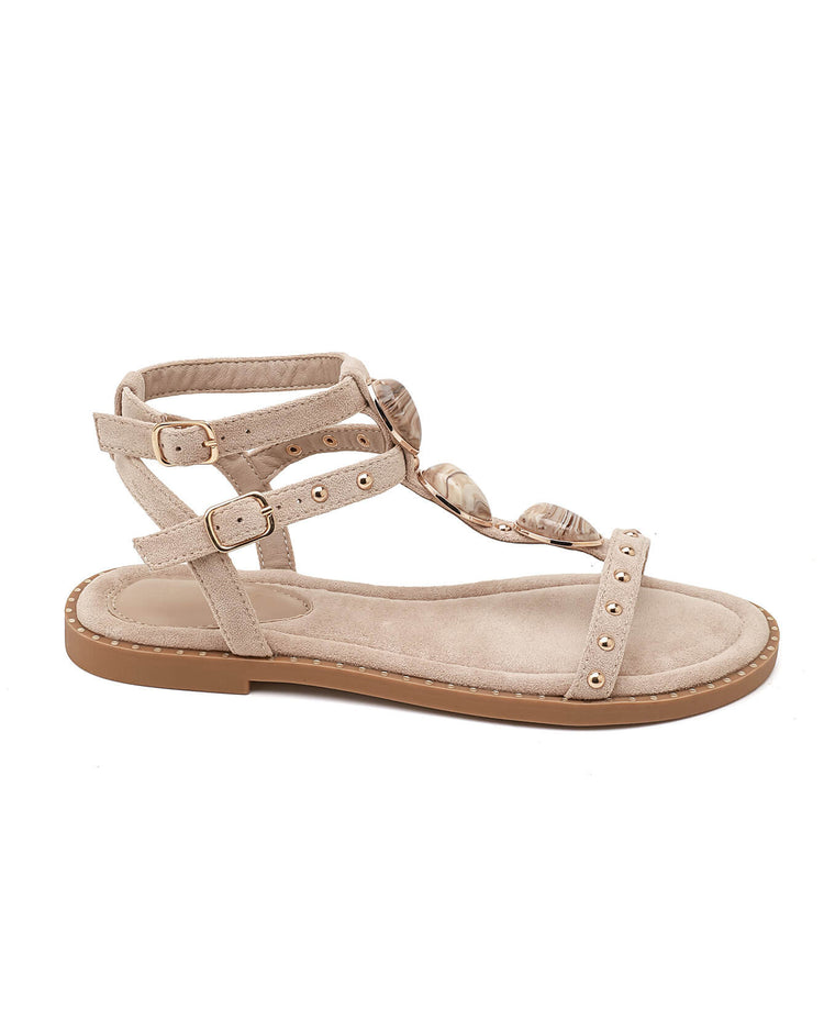 Triple Stone Beige Sandal
