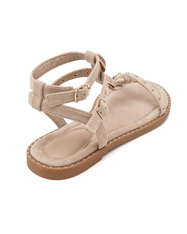 Triple Stone Beige Sandal