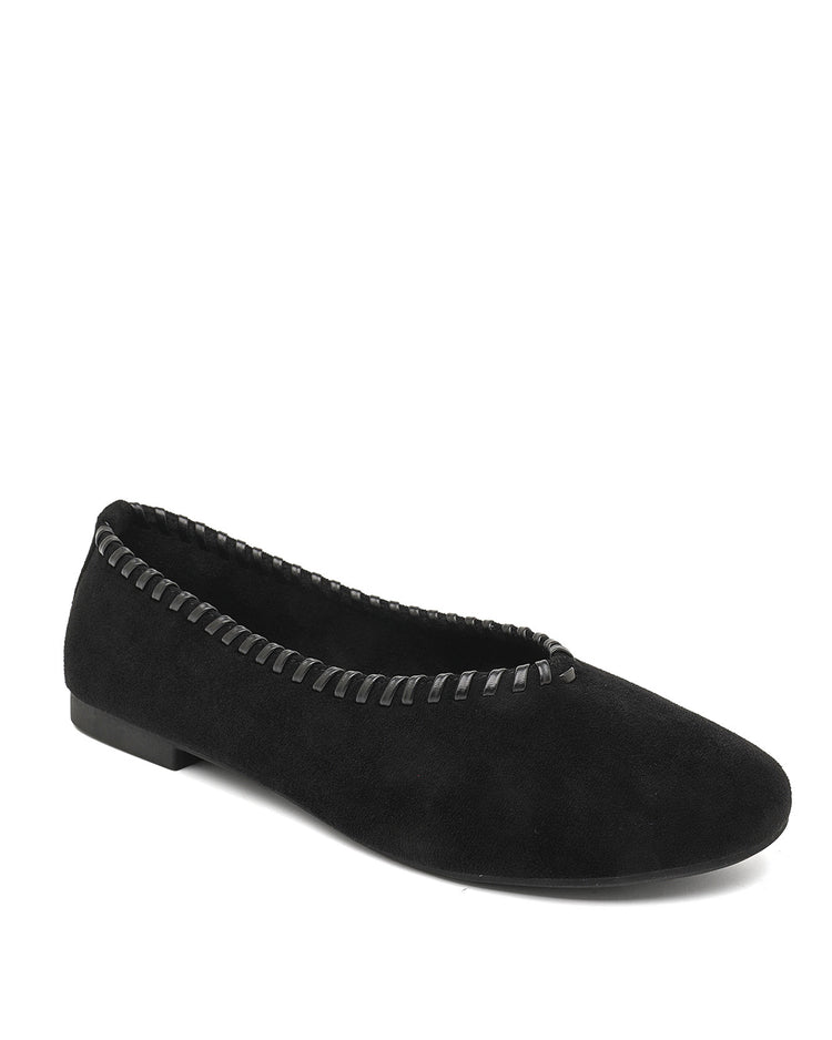 Stitched Black Loafers