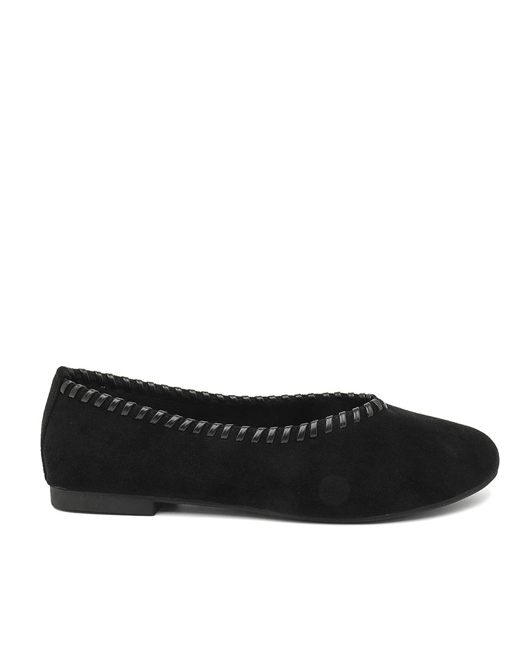 Stitched Black Loafers
