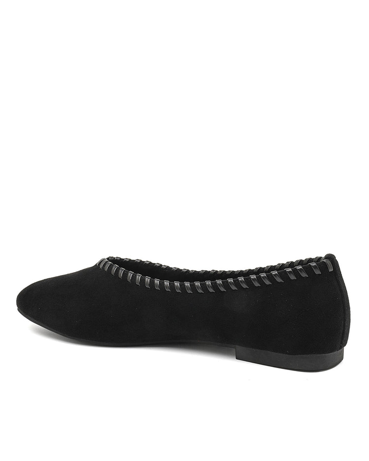 Stitched Black Loafers
