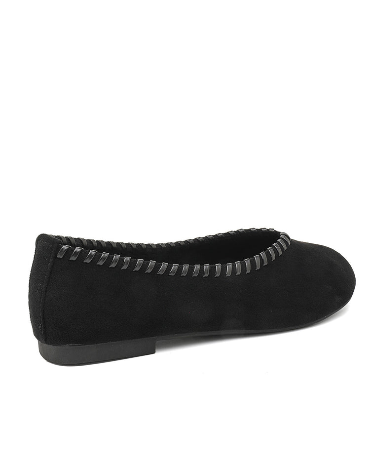 Stitched Black Loafers
