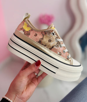 Pleun Gold Low Sneaker