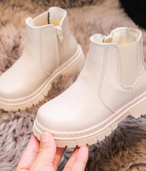 Bottes de cheville beige enfants
