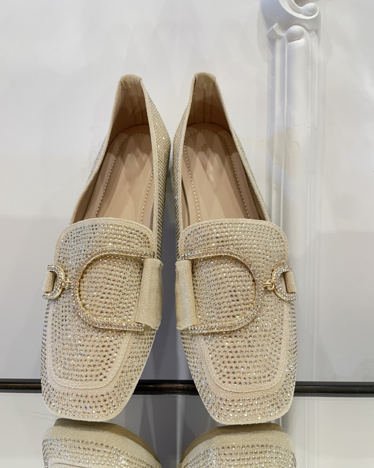 Glitter Beige Loafer