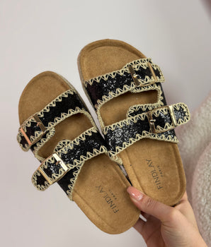 Glitz Black Slipper