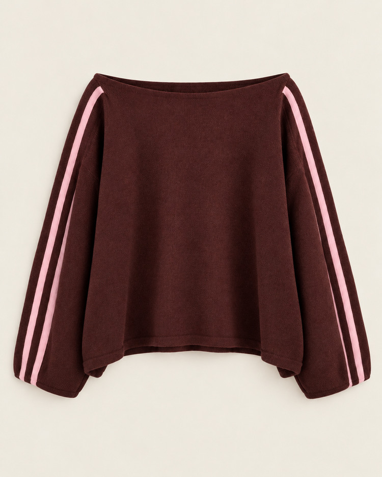 Off Shoulder Stripe Sweater