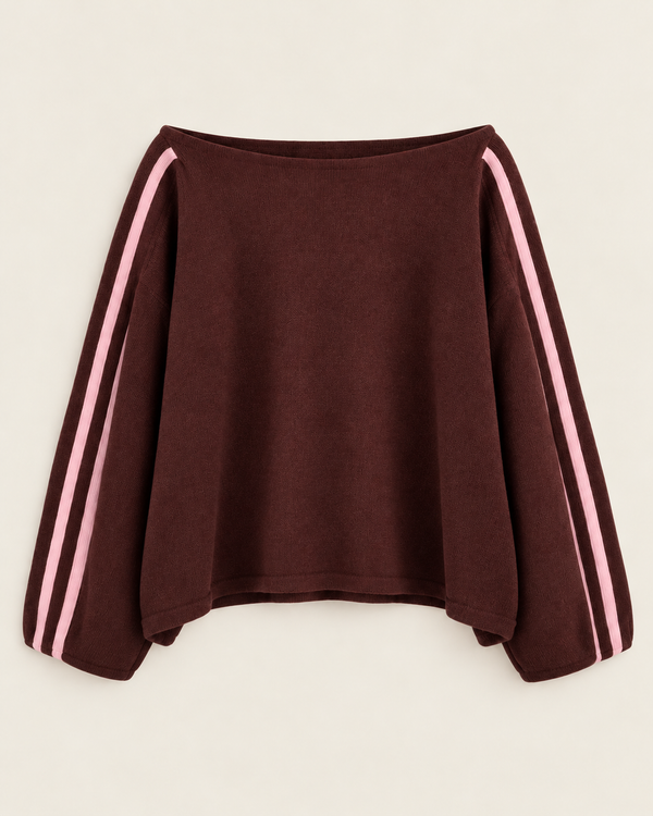 Off Shoulder Stripe Sweater