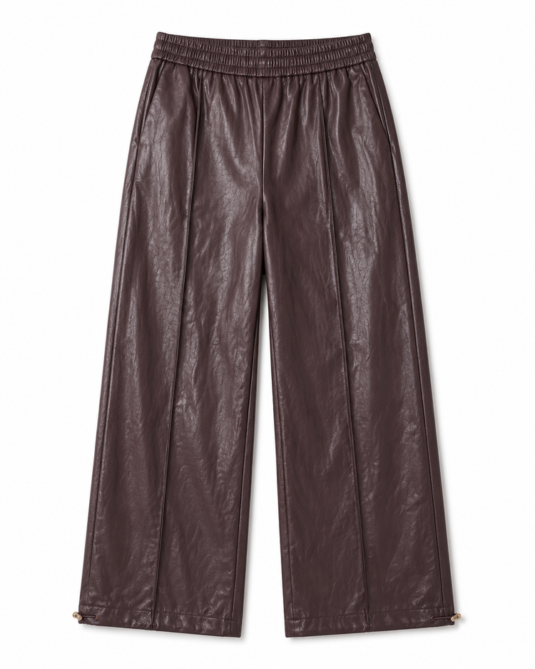 Leather-Look Wide Pants