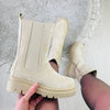 Chelsea Beige Suedine Boots