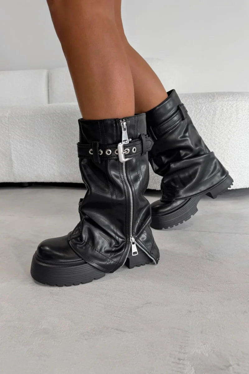 Stars & Stripes Western cowboylaarzen biker boots leer heren Stars & Stripes Western cowboylaarzen biker boots leer heren