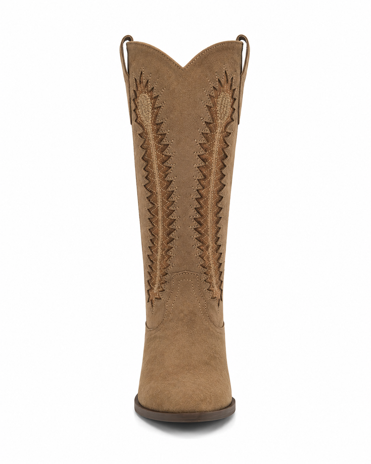 Cowboy Motif Boots - Sand