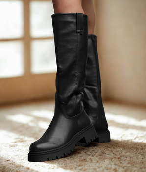 Elvira Black High Boots