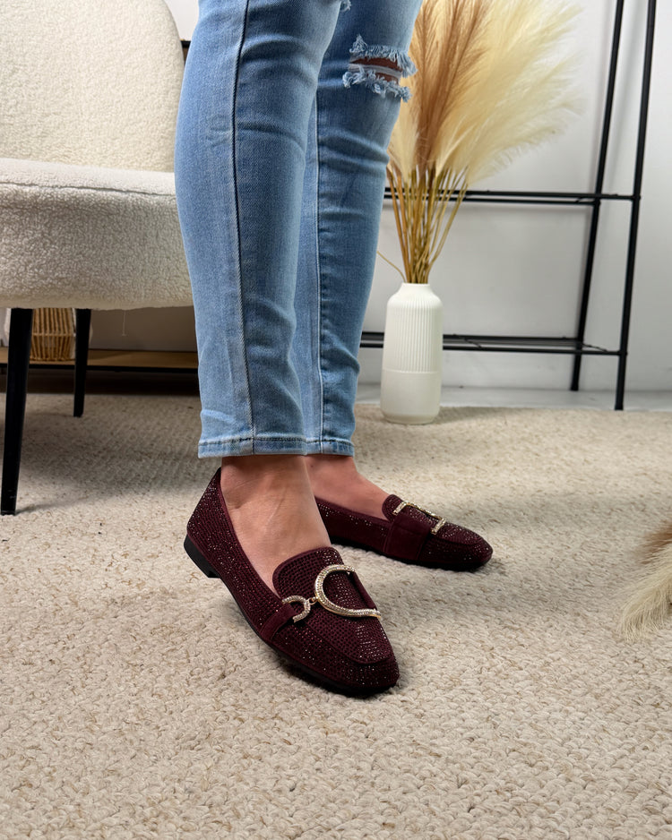 Glitter Bordeaux Loafer