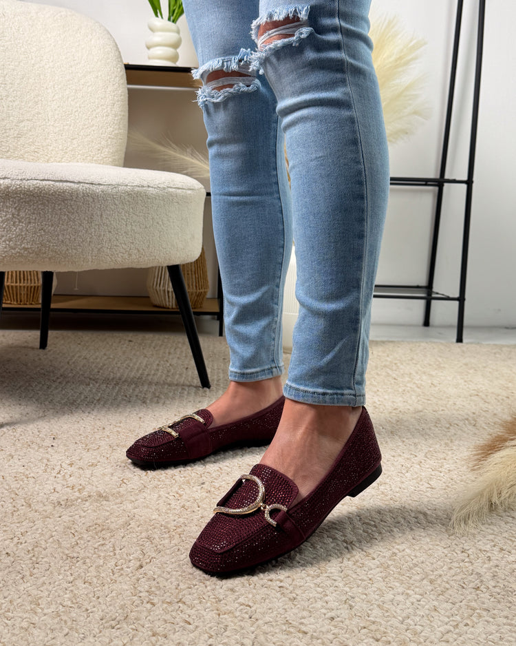 Glitter Bordeaux Loafer