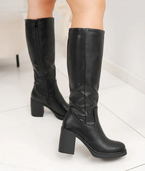 Sky - Hoge Zwarte Boots met Hak