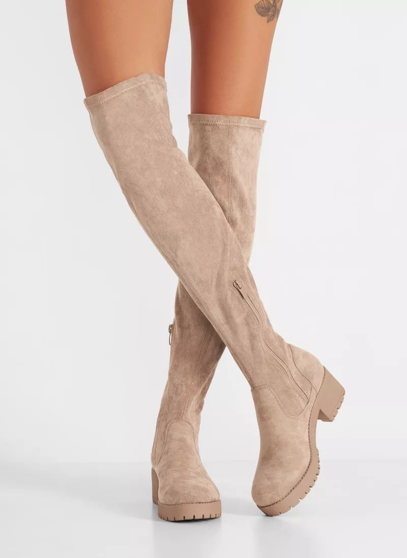 Bottes carly high beige