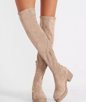 Carly High Beige Stiefel