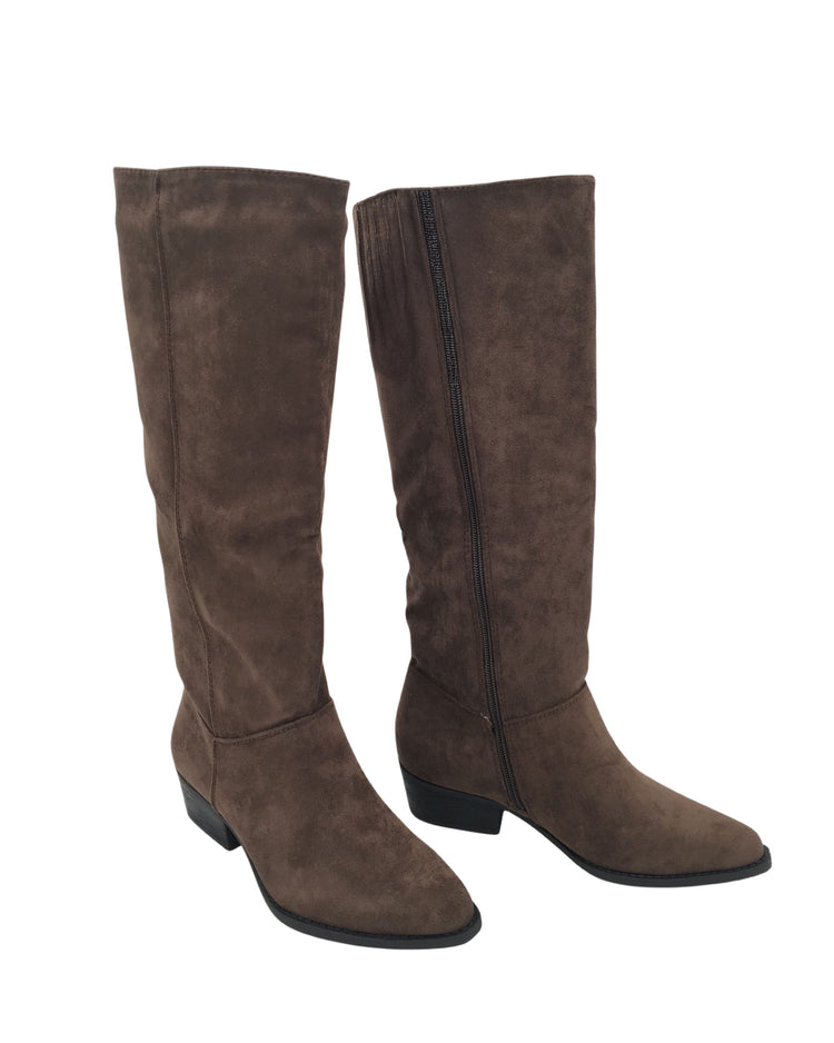 Elena Suede Brown High Boots
