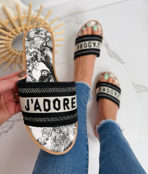 J'Adore Black Slides