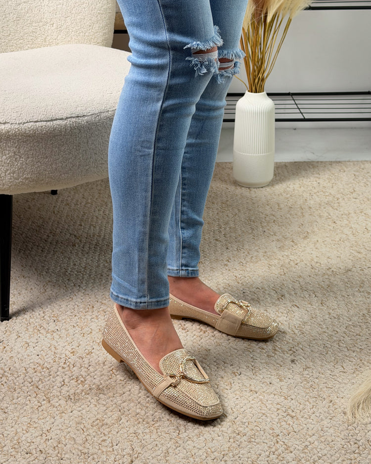 Glitter Beige Loafer