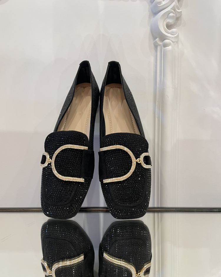 Glitter Black Loafer