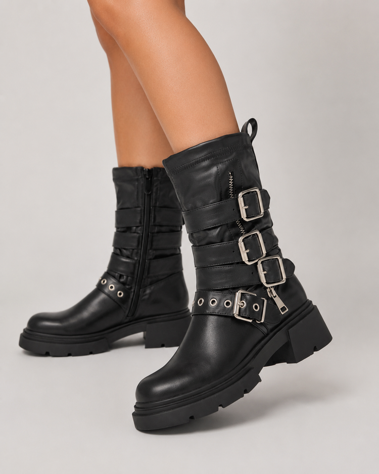 Buckle Biker Boots