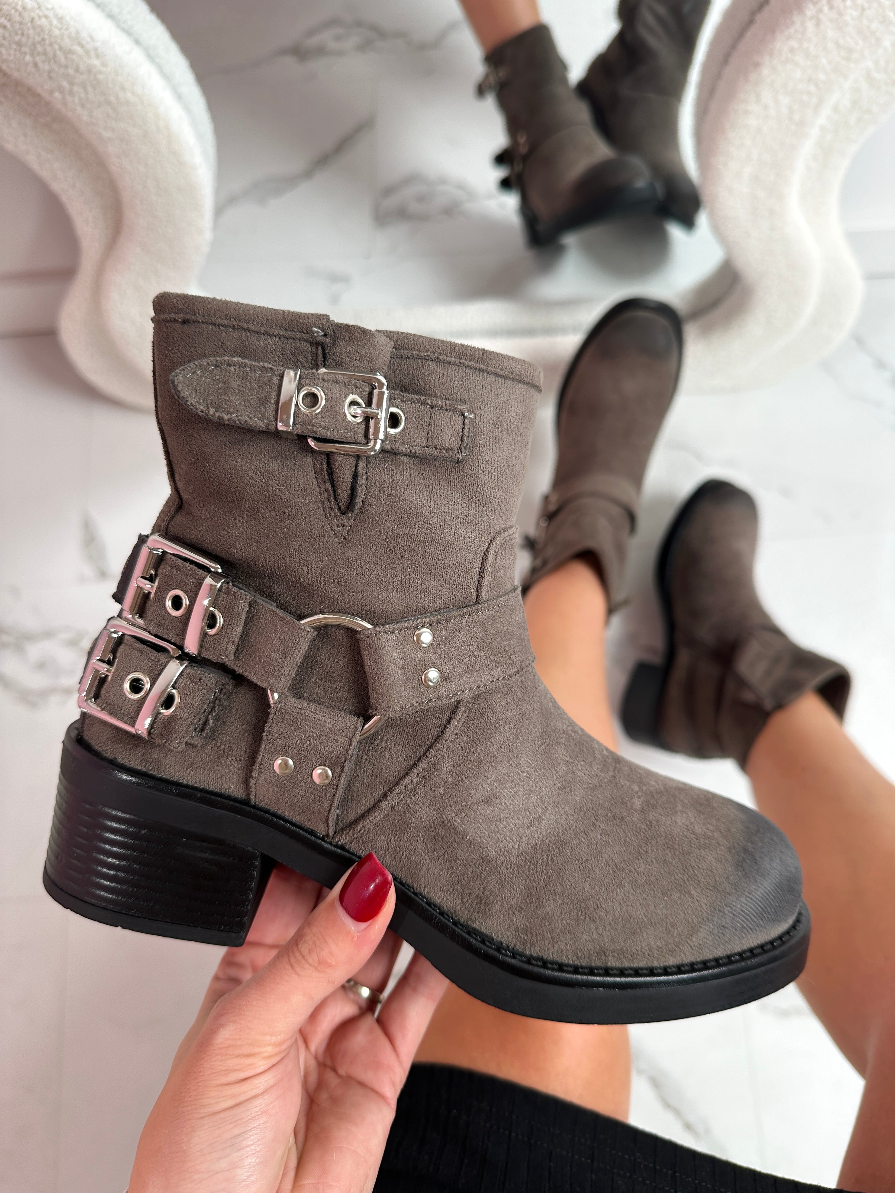 Gaby Grey Boots