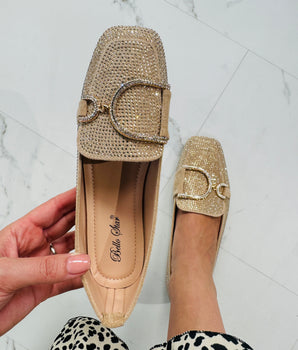 Mocassin beige scintillant
