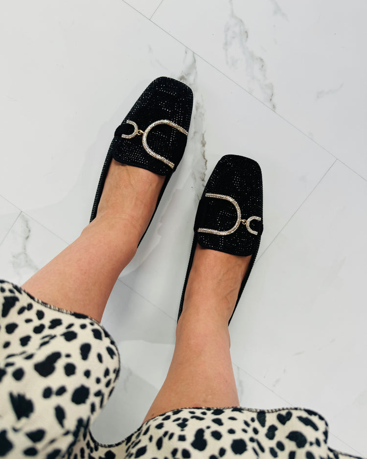 Glitter Black Loafer