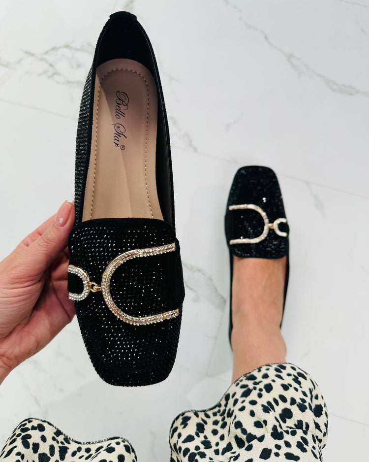 Glitter Black Loafer