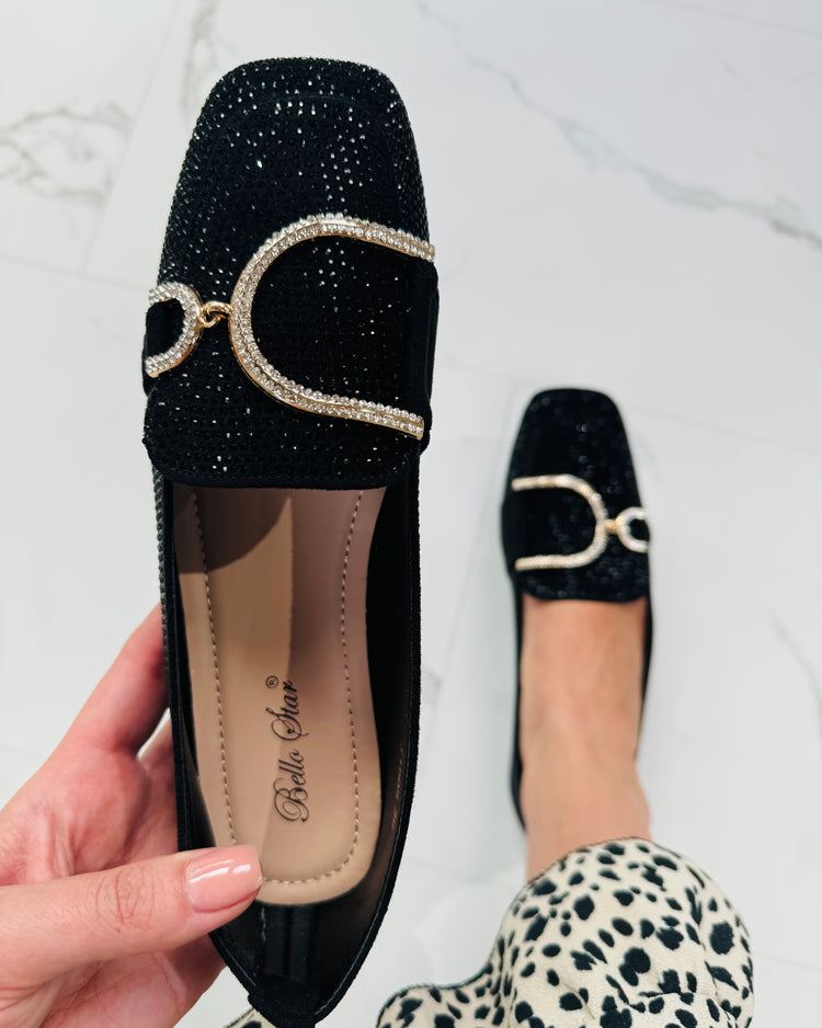 Glitter Black Loafer
