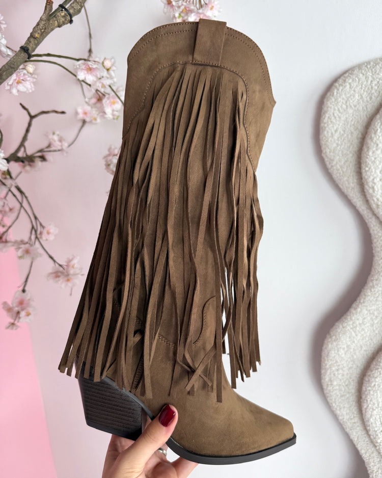 Hoge Bruin Boots met Fringles