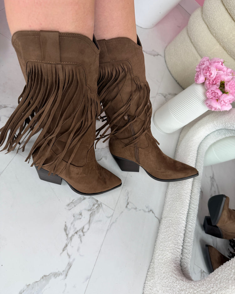 Hoge Bruin Boots met Fringles