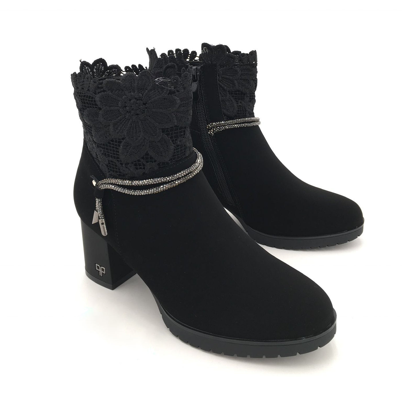 Flower Black Boots