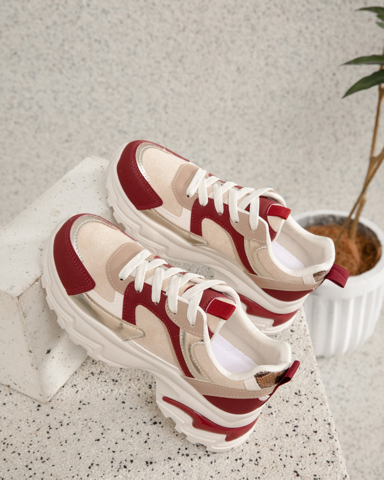 Benthe Burgundy Sneaker