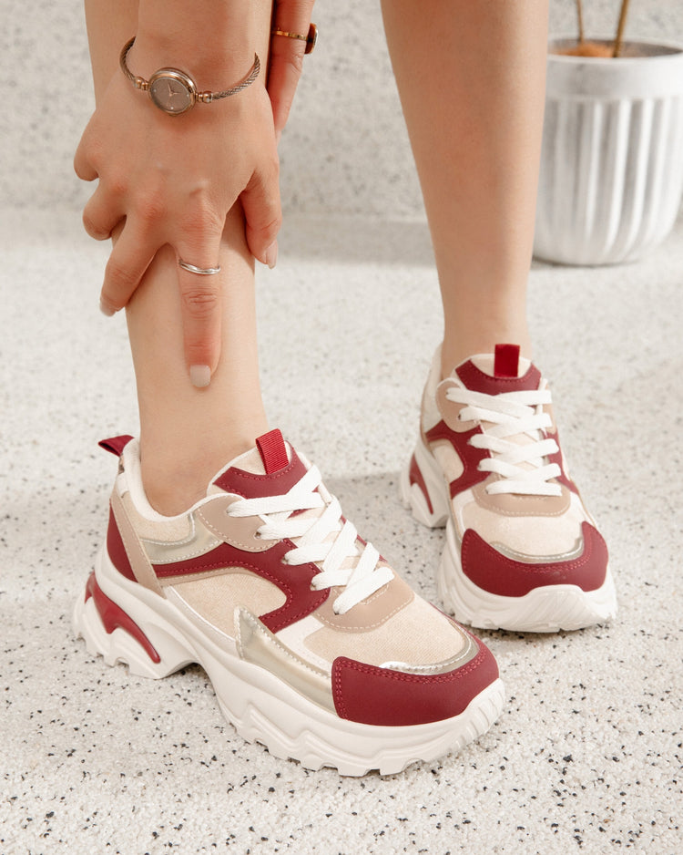 Benthe Burgundy Sneaker