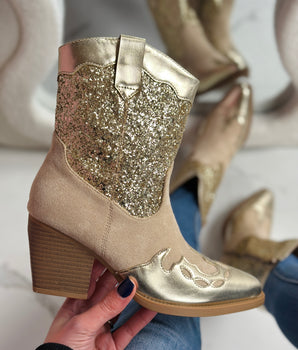 Bottes en or bas cow-boy