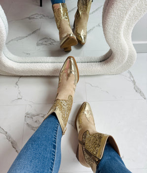 Bottes en or bas cow-boy