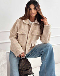 Veste beige bouclée