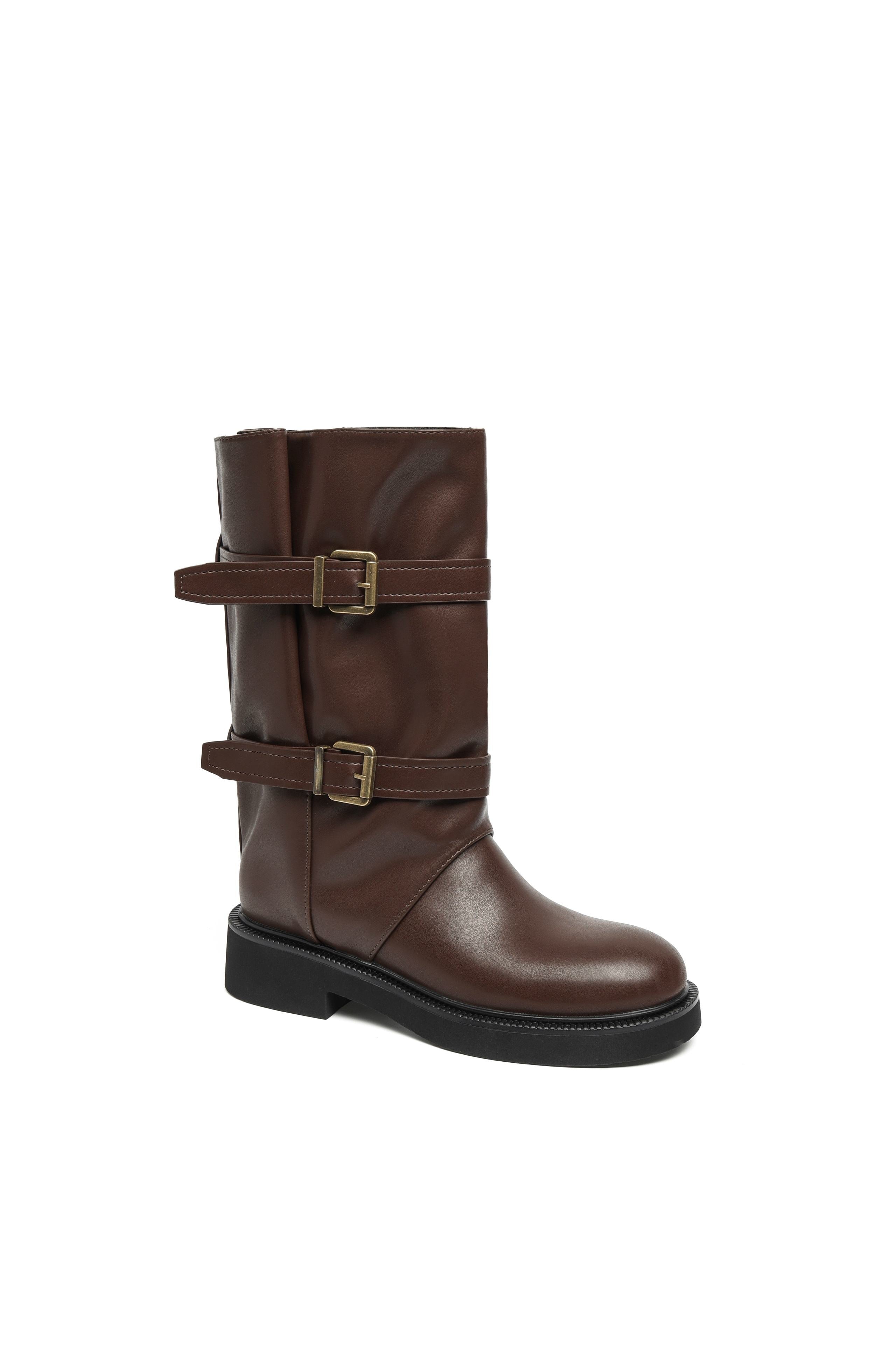Nova Buckle Brown Boots