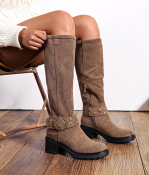 Tonia Taupe High Boots
