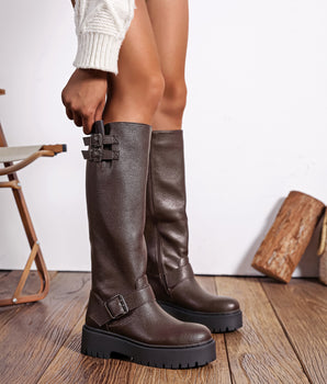 Rosa Brown High Boots