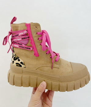 Peace Khaki/Leo-Schuhe