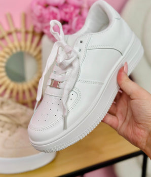 Sneaker blanc de plate-forme