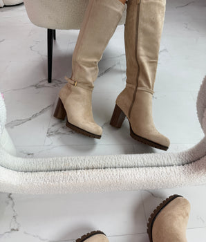 Tamar Beige High Boots